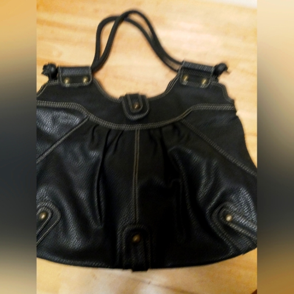 Large shoulder bag black, vintage.